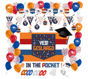 Party Love NL Partylove® Geslaagd Versiering Feestpakket In The Pocket! 74 Stuks Party Love NL Partylove® Geslaagd Versiering Feestpakket In The Pocket! 74 Stuks