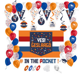 Party Love NL Partylove® Geslaagd Versiering Feestpakket In The Pocket! 52 Stuks Party Love NL Partylove® Geslaagd Versiering Feestpakket In The Pocket! 52 Stuks